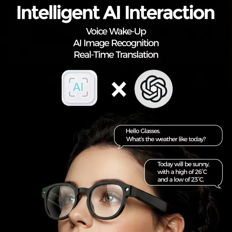 Lenovo 2026 8k AI Smart Glasses  HD Camera Shooting Video Recording Multifunction AI Translation Image Conversation Listen Music image 4