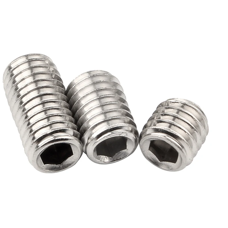 304 Stainless Steel Hex Socket Set Screws Grub Screw DIN916 M1.6 M2 M2.5 M3 M4 M5 M6 M8 M10 M12