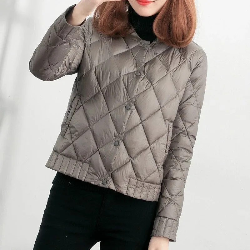 Cotton Coat Women's Short Lightweight Autumn Winter Coat Slim Down Down Cotton Coat New Small Cotton Jacket Parkas