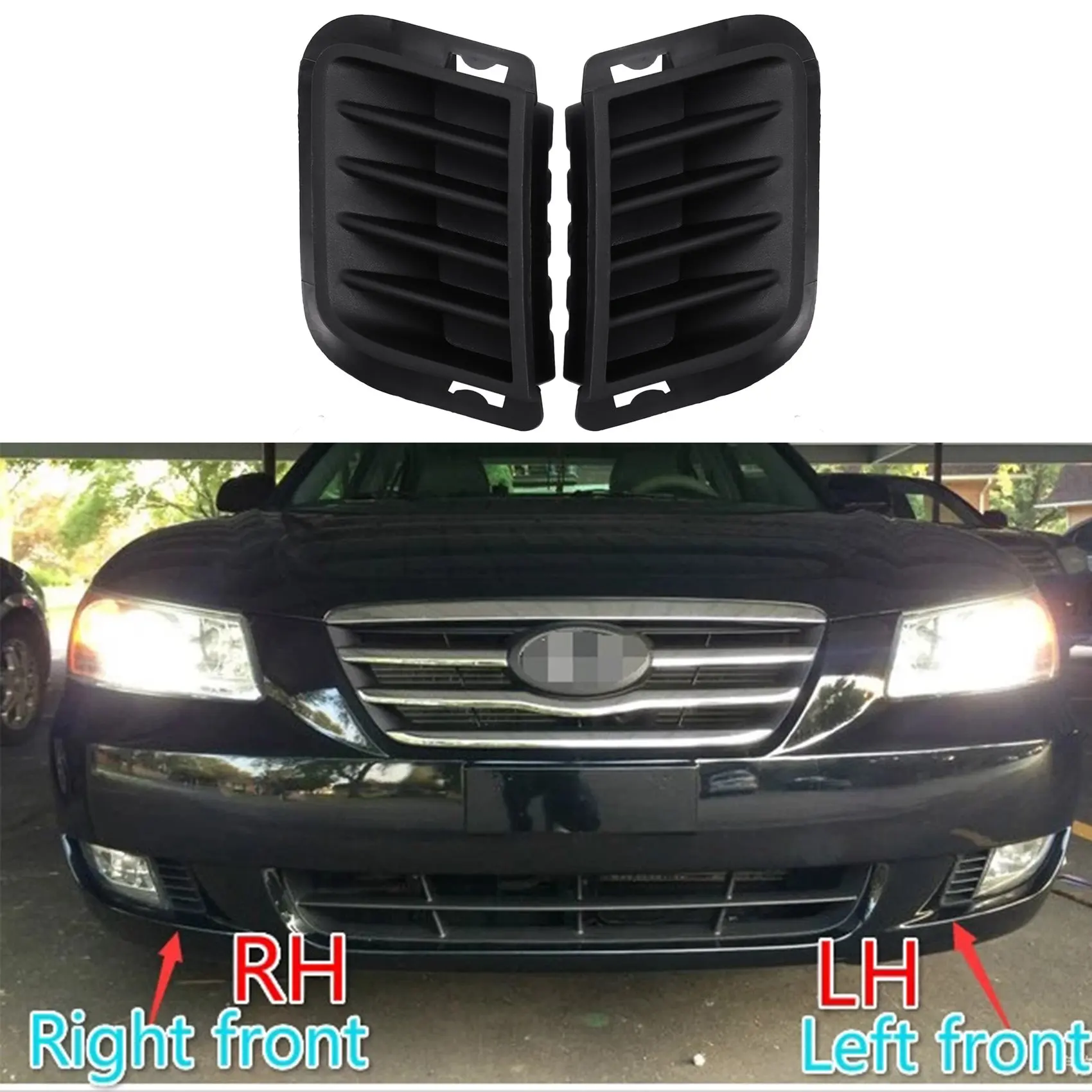 Car Front Fog Light Cover Grille Cover for Hyundai Sonata NF 2004 2005 2006 2007 2008 865233K000 865243K000