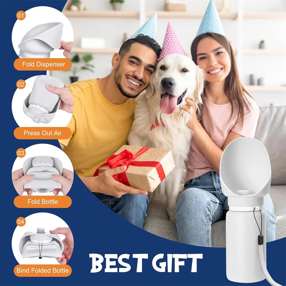 550ml Outdoor Portable Pet Dog Water Bottle Extrusion Large Dog Travel Water Cup Drinking Water Feeder Bowl for Dog Cat - view 5