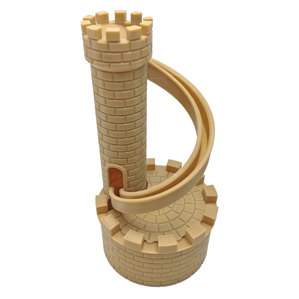 صندوق تخزين العملات المعدنية من Piggy Bank Castle Spiral Slide مع غطاء