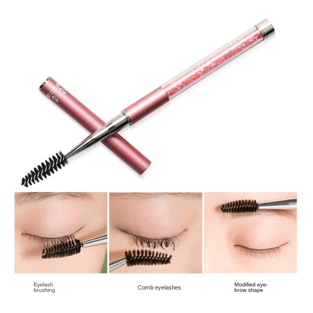 Adjustable Radian Grafting Mascara Brush with Cap Round Comb Teeth Spiral Mascara Brush Creative Clear Tube Eyelash Brush