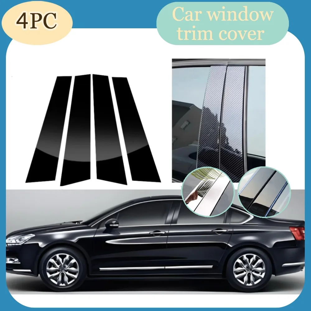 

4PCS Glossy Black Pillar Post Fit For Citroen C5 Saloon 2008-2019 Door Window Column BC Trim Sticker Cover