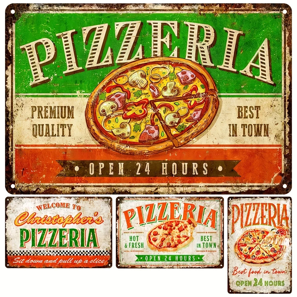 Vintage Art Pizza Metal Tin Sign,Shop Kitchen Ideal Gift For Dining Car Canteen Restaurant People who like good food Wall Decor