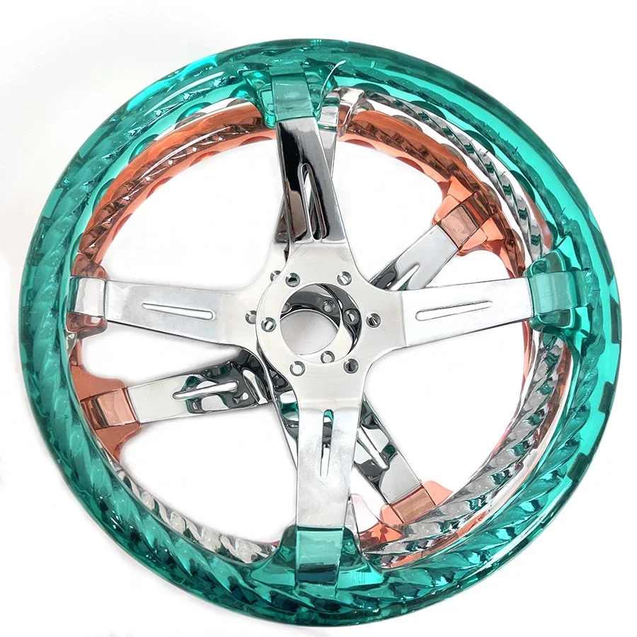 350mm Hitman Twist Crystal Acrylic Steering Wheel Clear Transparent Ring Sport Racing Steering Wheel