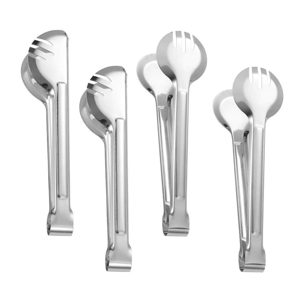 

4 Pcs Skewers Bread Cake Holder Kitchen Supplies Clip Silver Stainless Steel Tongs