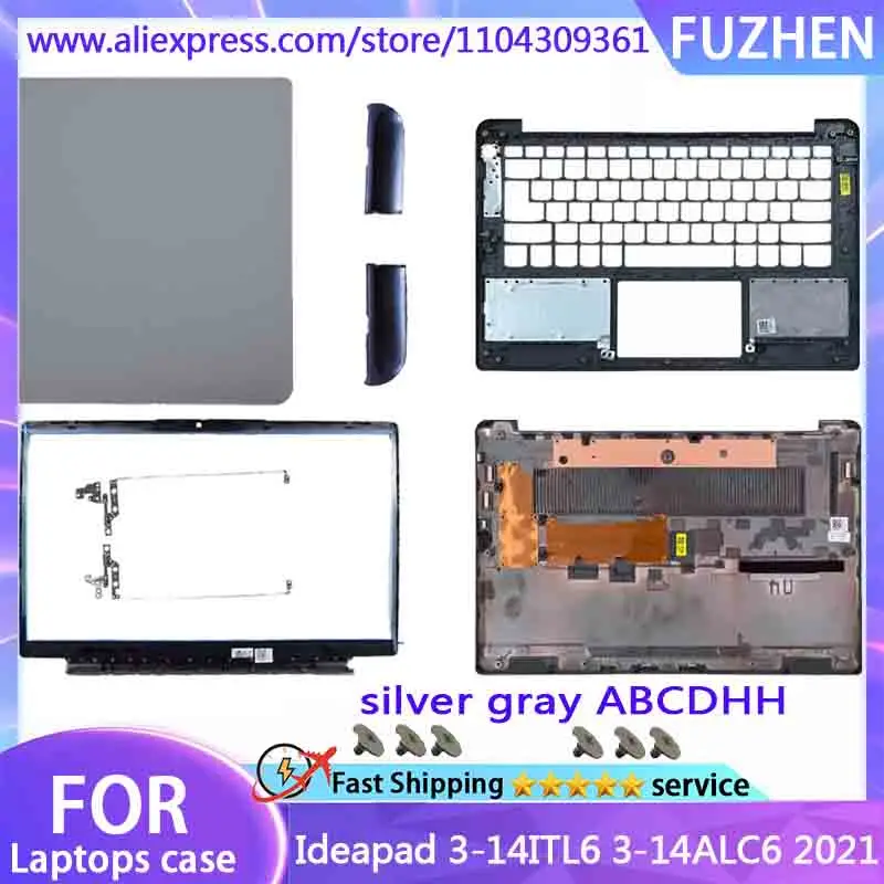 

New For Ideapad 3 14ALC6 14ITL6 2021 LCD Back Cover/Front Frame/Palm Rest/Bottom Cover/Hinge Top Cover Silver Gray