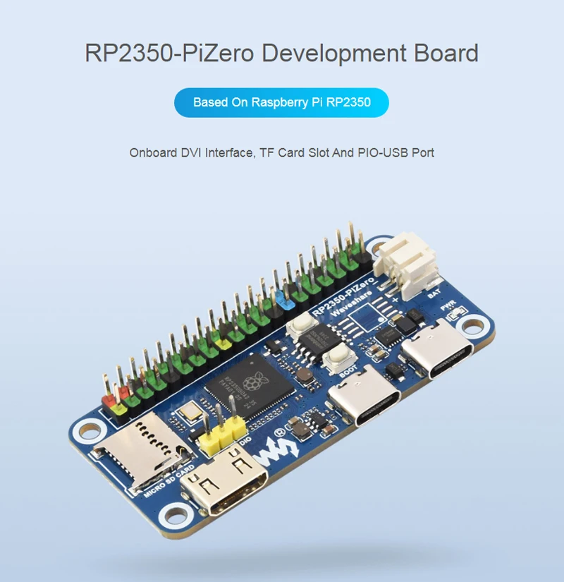

RP2350-PiZero Development Board With 40 PIN GPIO Dual-Core Dual-Architecture For Raspberry Pi Pico 2