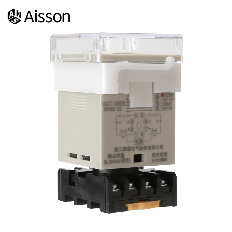 New DH48S Digital Delay Time Relay Precision Programmable Cycle DH48S-S 1Z 2Z Series AC220V DC24V DC12V With Socket Base