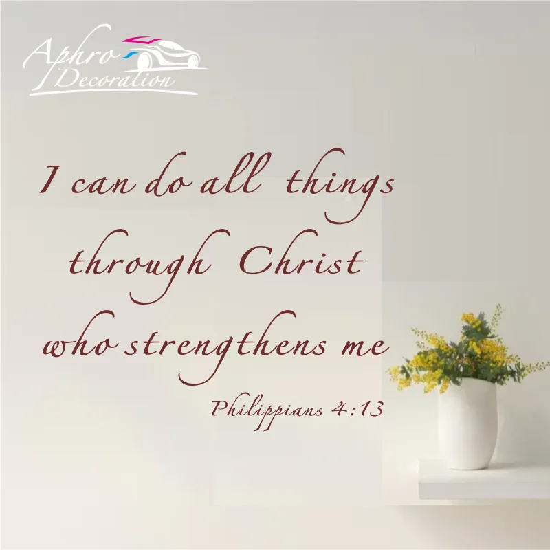 

Philippians 4:13 I Can Do All Thing Christ Bible quote home decal wall sticker family happy bless adesivo de parede wallposter