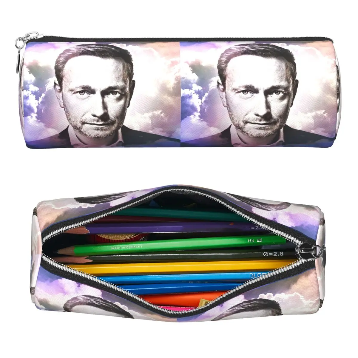 Trousse à crayons Legend Christian Lindner, porte-stylo, boîte à crayons cylindrique, sac à crayons pour cadeaux d'étudiants