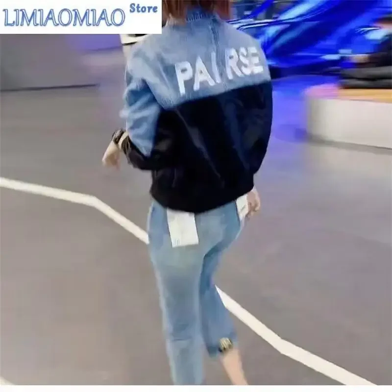 New Short Denim Jacket Women Loose Summer Spring Autumn Coat Women Slim Sweet Jacket Joker Coat Color Matching Embroidery