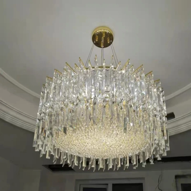 Living Room Crystal Chandelier New Luxury Modern Round Dining Room Lamp K9 Luster Island Decorative Lighting