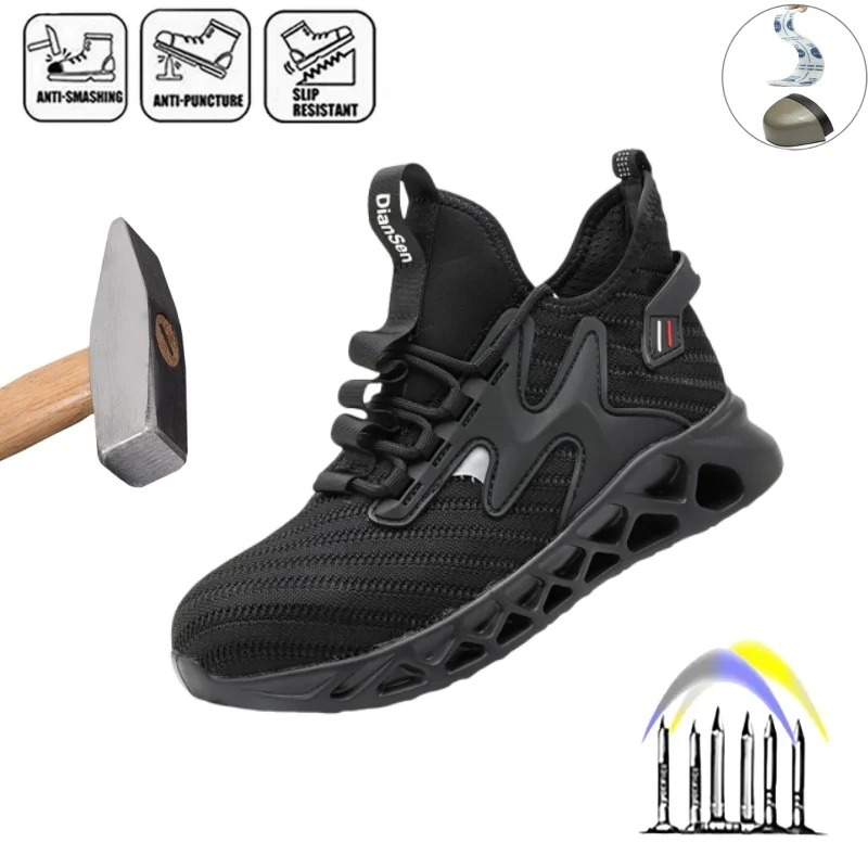 

Safety Shoes Work Sneakers Steel Toe Men Puncture-Proof Work Boots Indestructible Security Boots Light Weight Hiking Sneakers