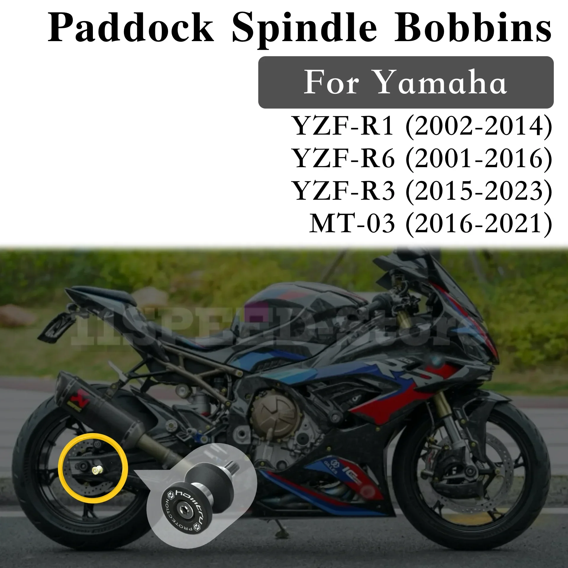

Подставка для паддока, шпульки, положение отверстия для винта для Yamaha YZF R1 R3 R6 2001-2023 MT-03 2016-2021, аксессуары для защиты мотоциклов