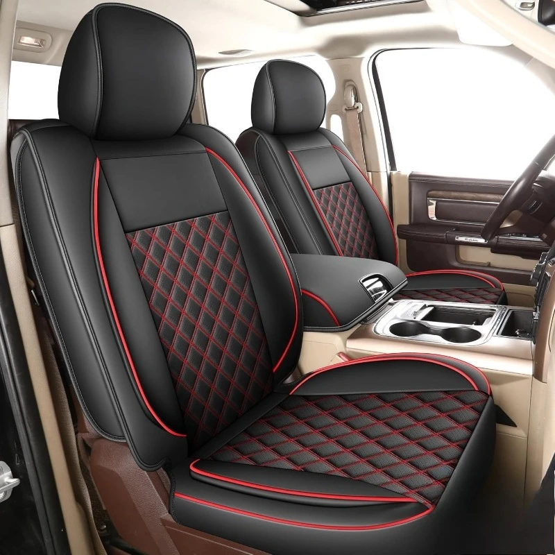 

Car Seat Covers for RAM,Luxury Leather Car Seat Cover,Custom Fit for 2002-2024 1500 2500 3500, Compatible with Crew Quad Regular