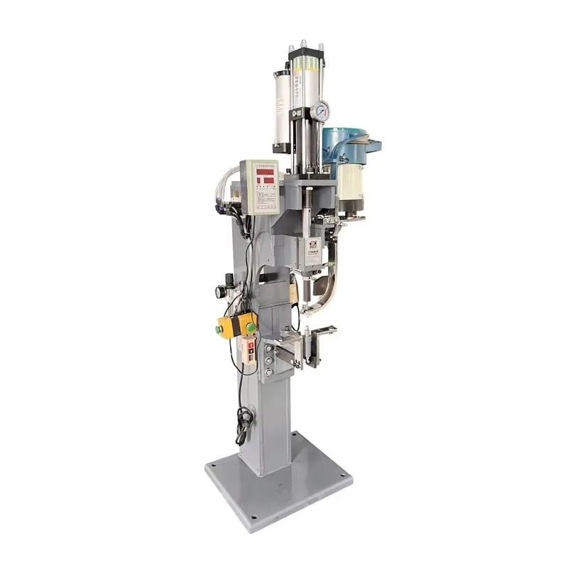 Vibratory Bowl Feeding Automatic 4 Prong T-nut Riveter / Tee Nut Inserting Machine for MDF Furniture Assembly JZ-989DX-2