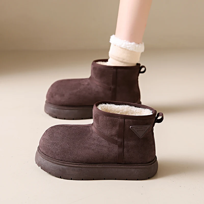 2024 New Simple and Fashionable Snow Boots Dwen Dwen Small Milk Bag Warm Thick Bottom Big Head Boots Available in Multiple Color