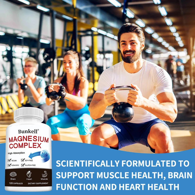 Triple Magnesium Complex - Meningkatkan Kualitas Tidur, Meningkatkan Energi, Meningkatkan Sistem Pencernaan, dan Meningkatkan Kekebalan Tubuh, 120 Kapsul