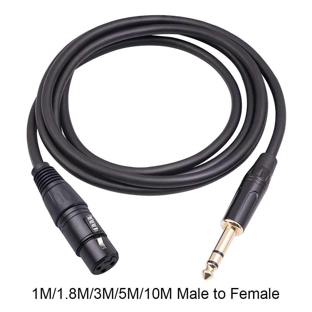 Reliable XLR to 6 35mm TRS Stereo Cable Noise Cancelling Mic Patch Cord with Gold plated Connectors and Wide Compatibility