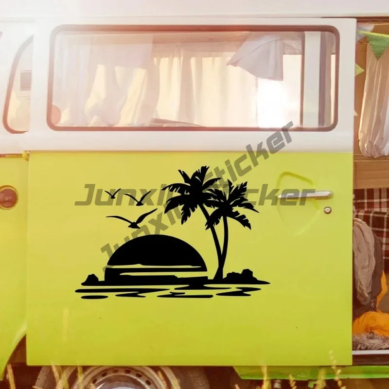 

Palm Trees Camping Sticker for RV Campervan Motorhome Caravan Van Body Side Decor Decal Vinyl Decoration Car Sticker