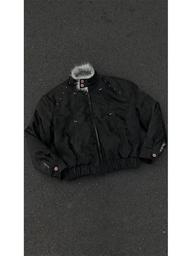 

Мужское хлопковое пальто с капюшоном American Sle, зимнее кожаное пальто с теплым меховым воротником и горным орлом на подкладке