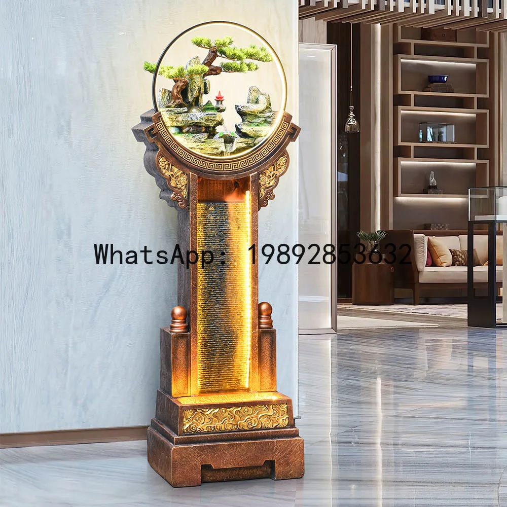 LYY Fake Mountain Water Fountain Wealth-Attracting Ornament Office Company Opening Landscape Decoration Ornament Gift Craft