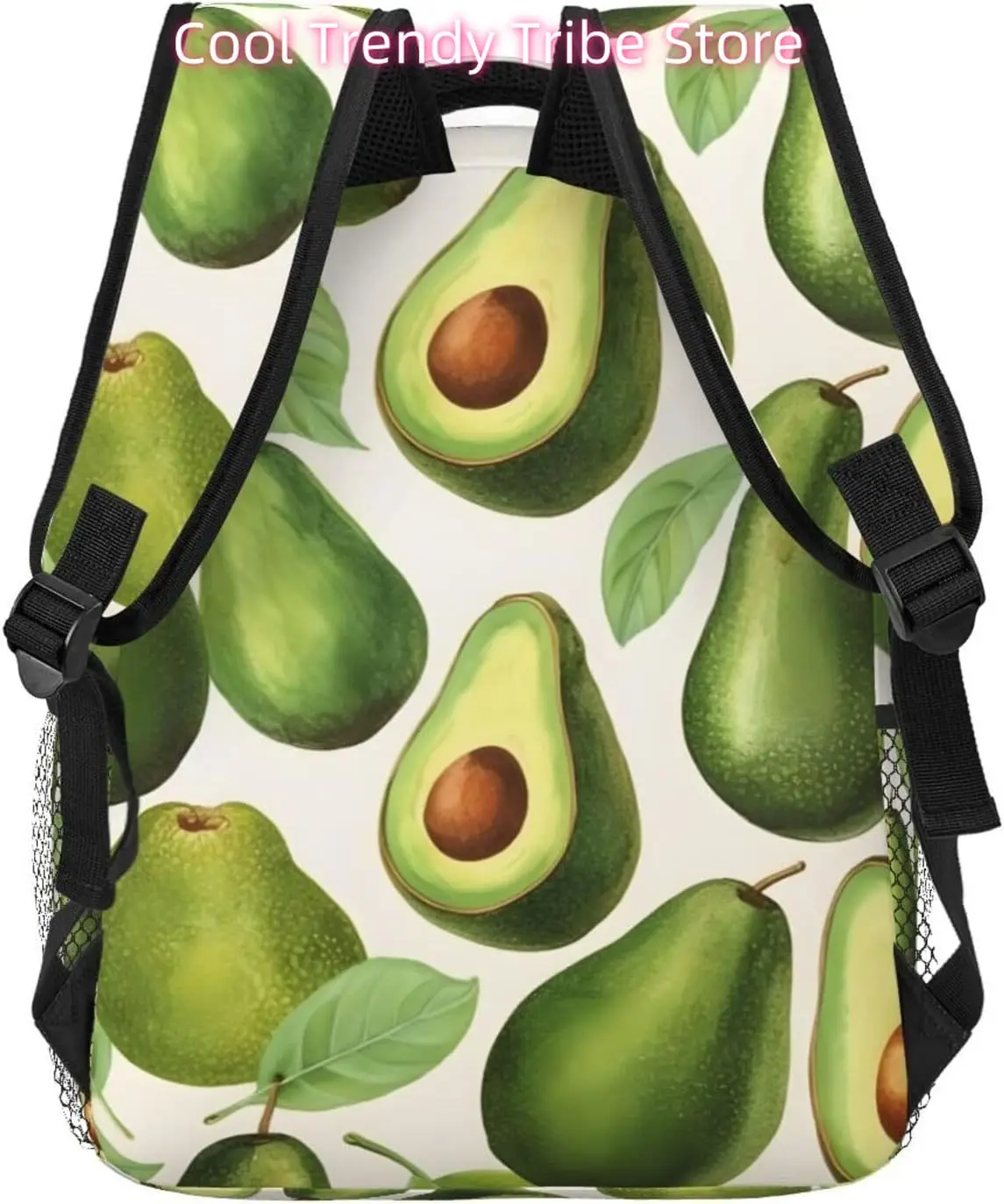 Tas Laptop Kembali Ke Sekolah Ransel Laptop Ringan Alpukat Hijau Lucu Tas Daypack Kasual Perjalanan Serbaguna Ringan Uniseks