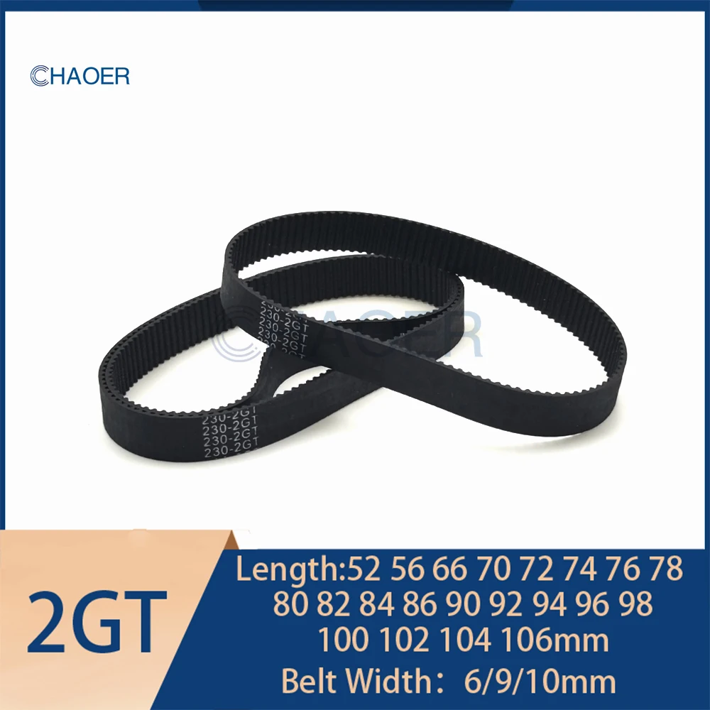 2GT Rubber Timing Belt Length 52 56 66 70 72 74 76 78 80 82 84 86 90 92 94 96 98 100 102 104 106mm GT2 Synchronous Belt 2MGT