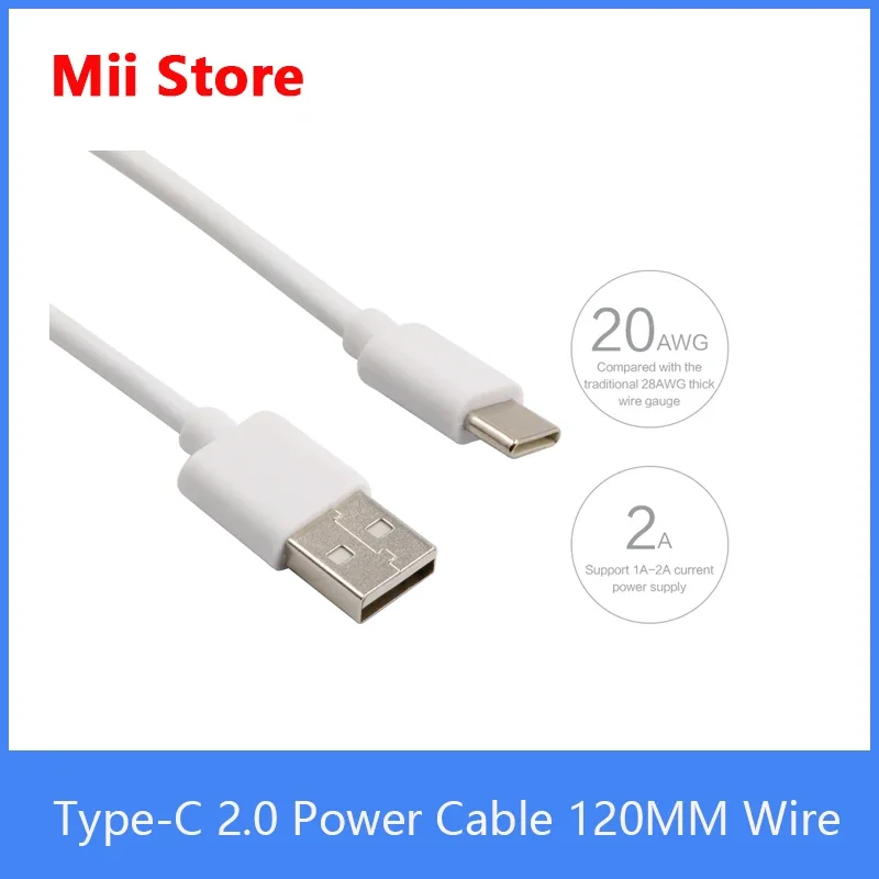MiiBestODType-C 2.0 Power Cable 120MM Wire with White Color Suitable for Orange Pi Raspberry Pi single board computer