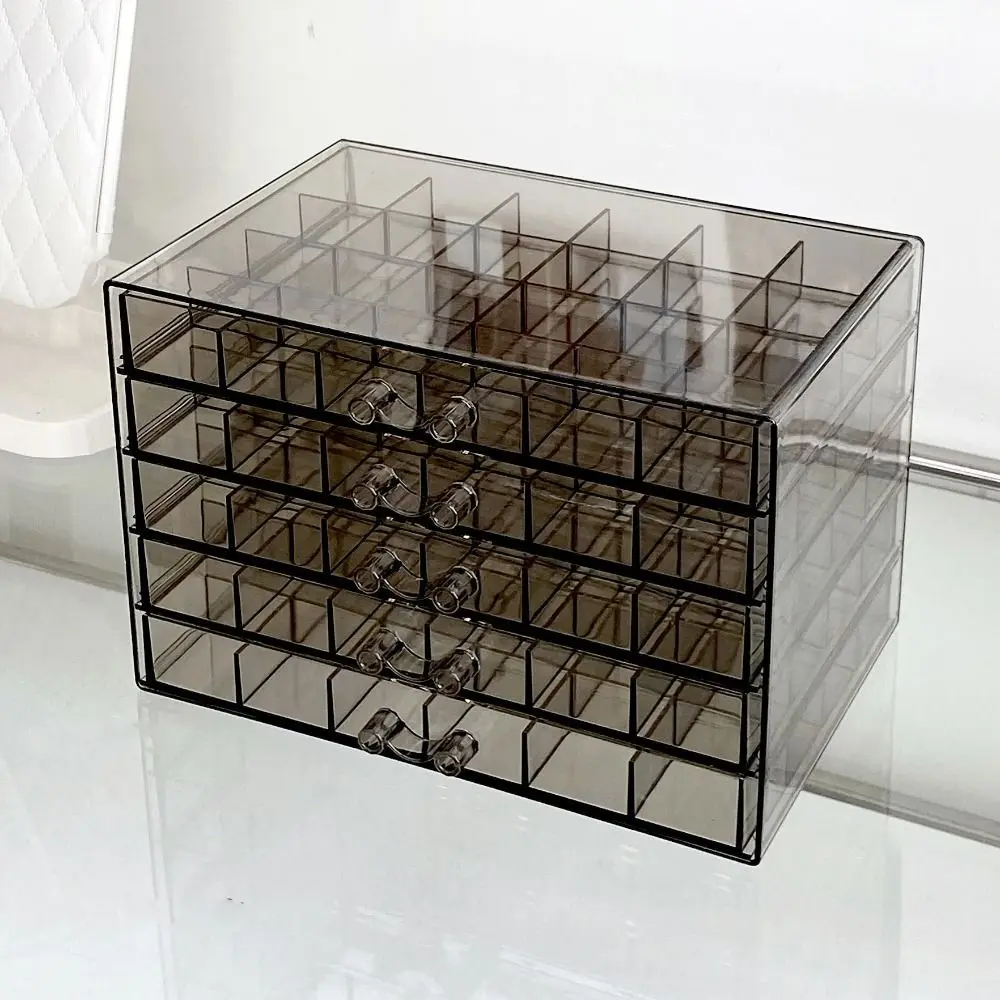 

120Grids Jewelry Storage Box Acrylic Dustproof Jewelry Transparent Box Drawer Style Ring Earring Nail Art Organizer Box Desktop