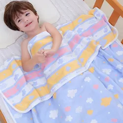 Muslin Baby Blankets Children 6 layers Gauze Cotton Soft Quilt Newborn Infant Swaddle Towel Kids Bath Towel 110*110cm