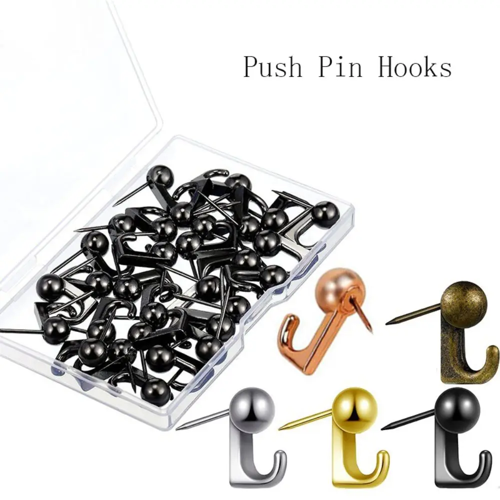 20 pcs Hanging Nails Push Pin Hooks Five Colors Pushpin Clothes Rack Wall Thumb Tacks Zinc Alloy Picture Hooks Photo Pin Home