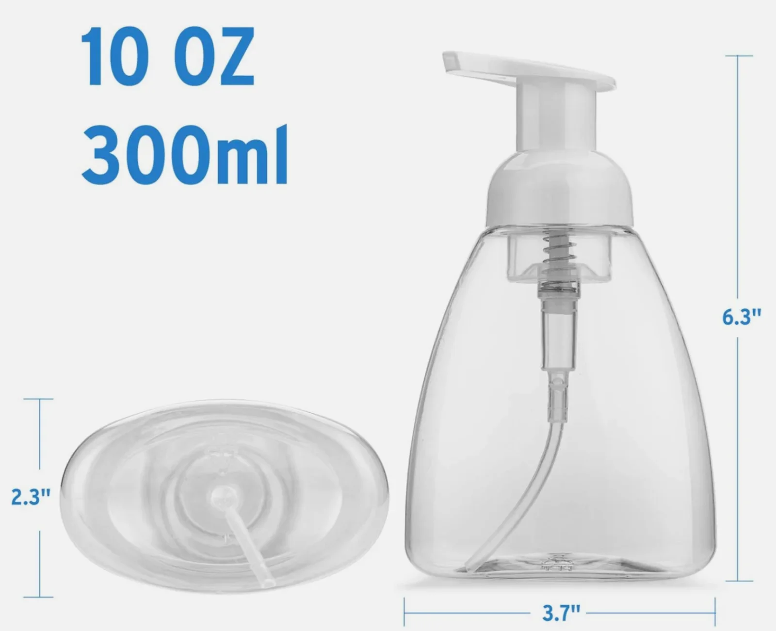 250 ml dreieckige klare Schaumflasche PET-Mousse schäumende leere Flasche Presstyp nachfüllbare schäumende Handseifen-Pumpflasche