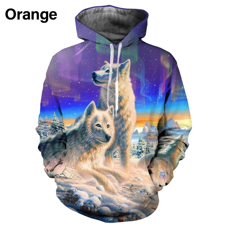 

Men Women 3D Print Wolf Hoodies New Fashion Casual Hip Hop Streetwear Couples Sweatshirts