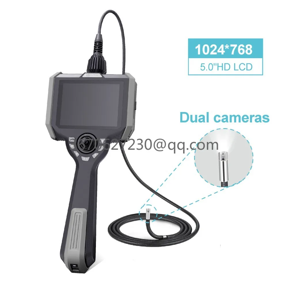 6.0mm HD 5 Inch 2m Probe 360 Degree Articulation Steering Automotive Industrial  Borescope Industrial Borescope Endoscope