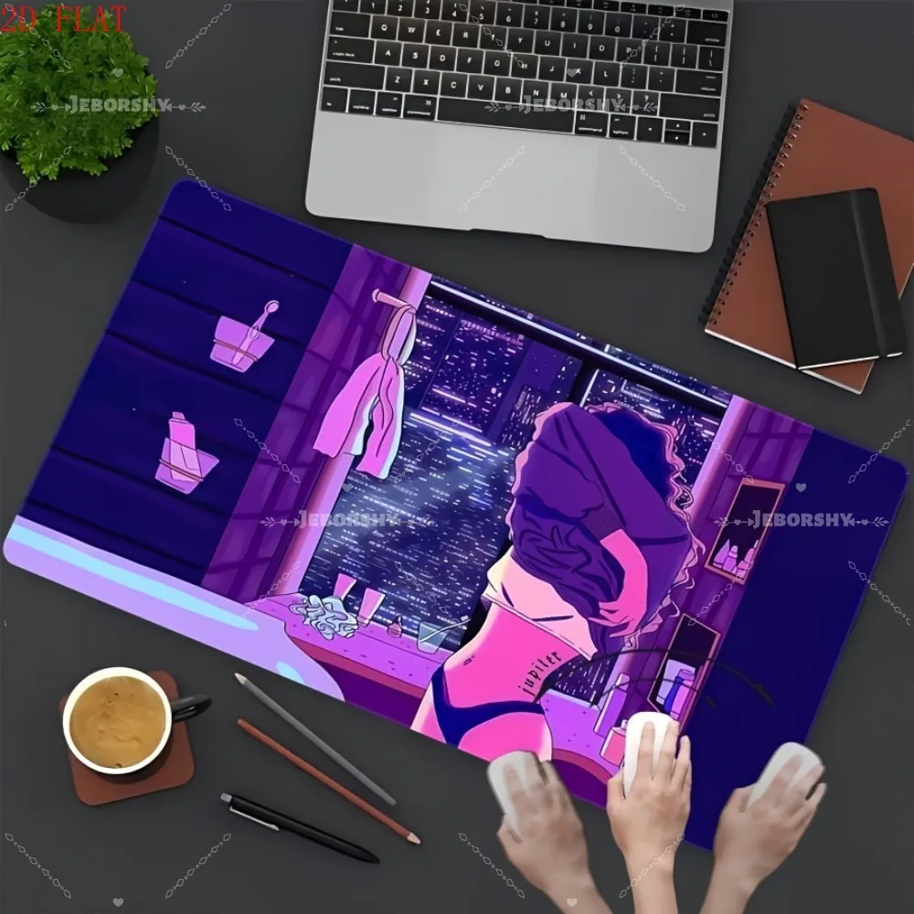 

Purple City Night View Large Mouse Pad, Aesthetic Girl Desk Mat, Non-slip Gaming Keyboard Mat, Perfect Gift for Her