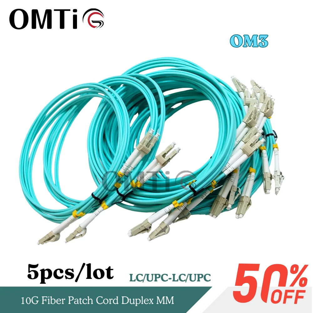 

5pcs/lot LC/UPC-LC/UPC OM3 1m 2m 3m 5m 10G Fiber Patch Cord Duplex MM 50/125Um PVC Length Or Connector Can Be Customized New