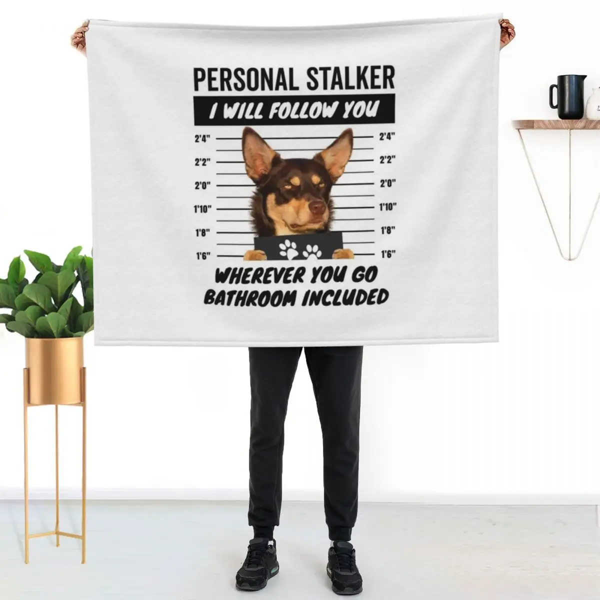 Personal Stalker Dog – Tan Red Australian Kelpie Throw Blanket Moving Sofa Quilt Heavy for sofa Decorative Beds Blankets