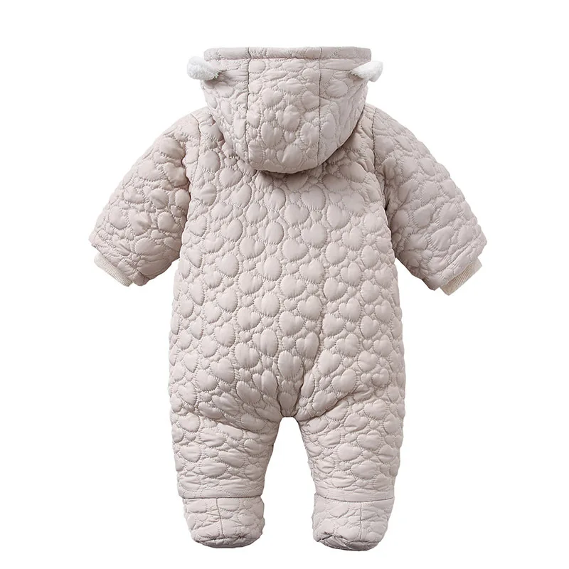 2024 Autumn Winter Baby Girl Jumpsuit Plus Velvet Warm Hooded Newborn Baby Snowsuit Infant Boys Outerwear Coat Toddler Romper