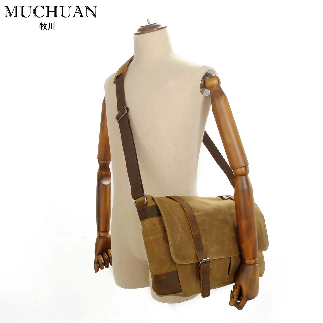 Imagem -06 - Muchuan-bolsa de Ombro Retrô Masculina Bolsa Casual Impermeável Bolsa Diagonal