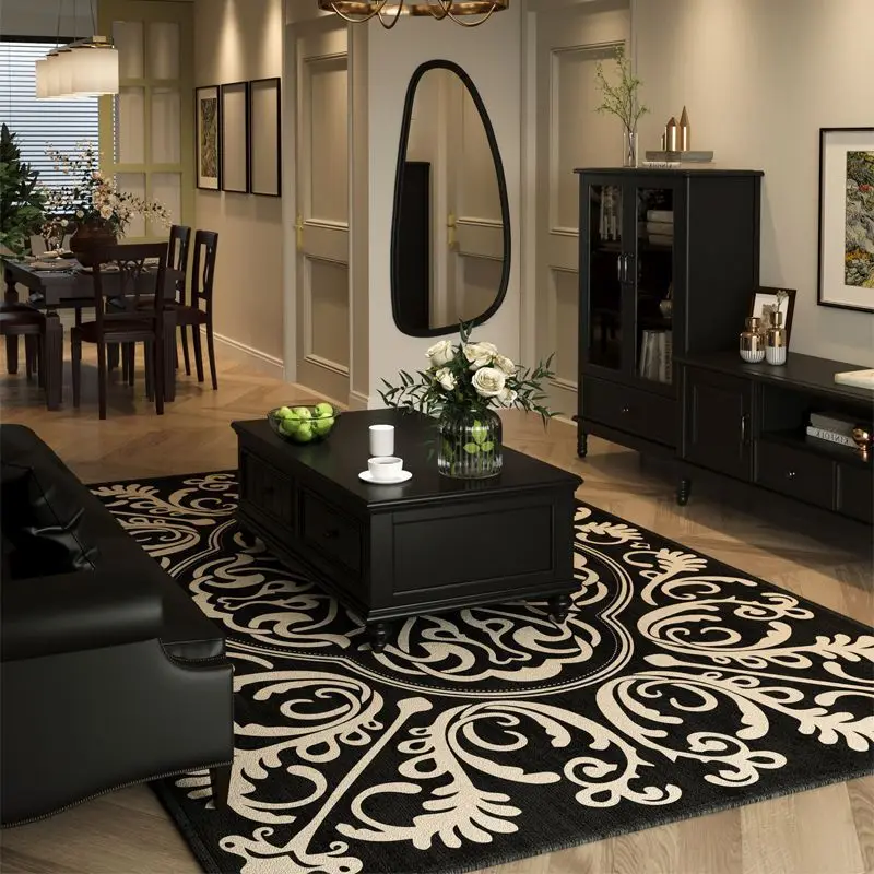 

Французский стиль, ретро-декор для дома, большой размер, противоскользящий ковер для гостиной, светильник, роскошный ковер для спальни, легко чистящийся коврик для журнальных столиков