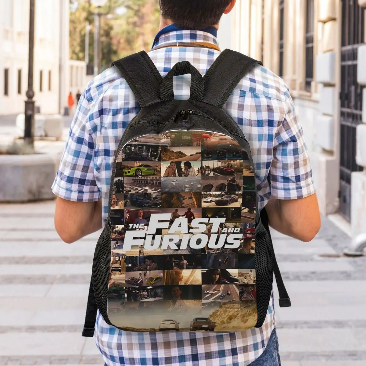 Fast And Furious Legends Tribute Studentenrucksack, Schultasche, Wandern, Reisen, Tagesrucksack für Männer und Frauen, modische Büchertasche, Umhängetaschen