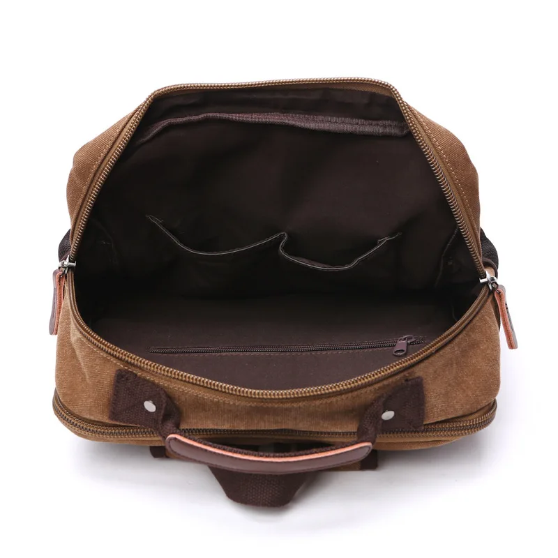 Men’s High Quality Canvas Backpack Fashionable Travel Student Laptop Bag Vintage Men’s Canvas Laptop Backpack Large Capacity Bag