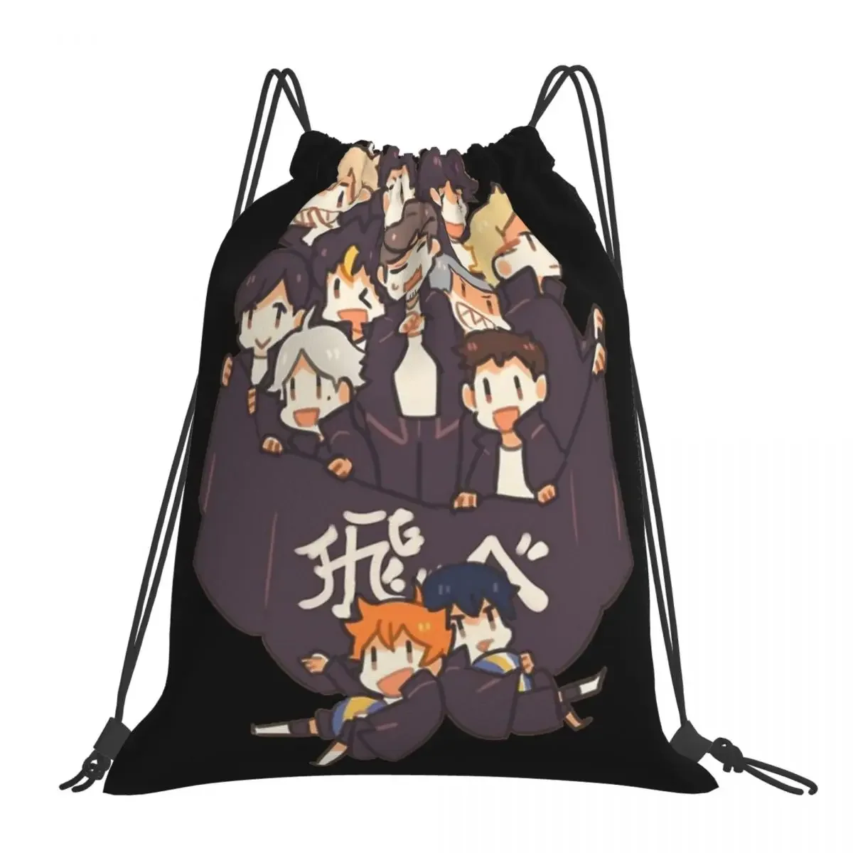 

Модные рюкзаки для команды Karasuno, портативные сумки на шнурке, спортивная сумка с карманами на шнурке, сумка для книг для путешествий и школы