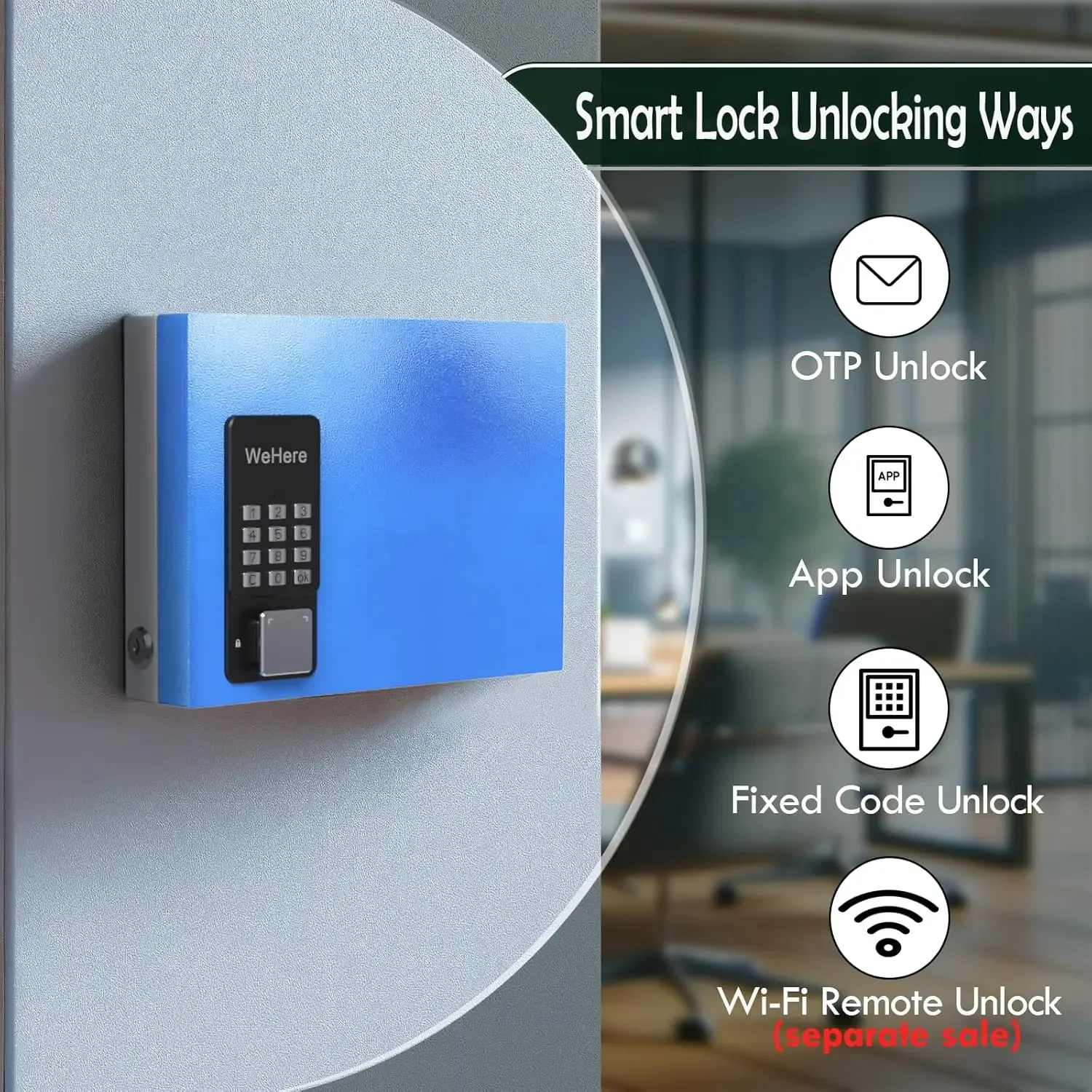 Password Chiave telecomando Cassetta di sicurezza Montaggio a parete con slot per chiave Scatola di immagazzinaggio chiave Smart Key Safe OTP/APP Bluetooth/Sblocco codice