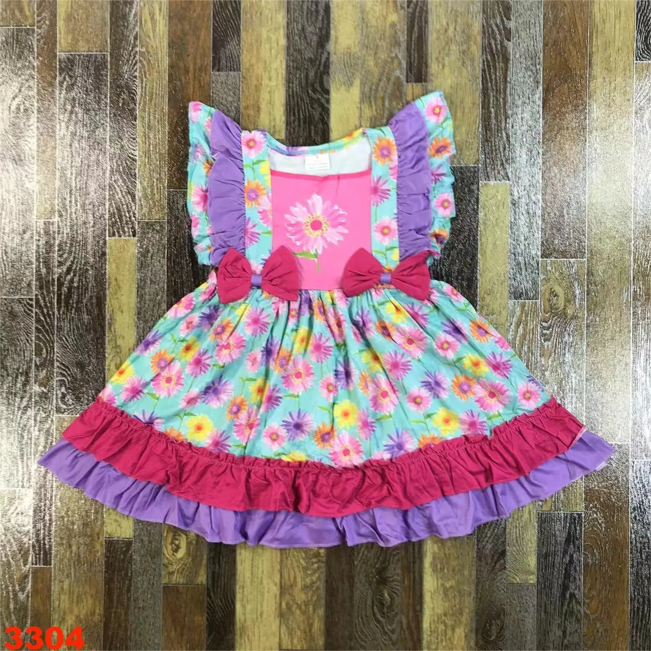 Gray fireworks Dress New Year Autumn Girls Baby  0-16 Years Old Fashionable Outdoor Wear Festival Dress