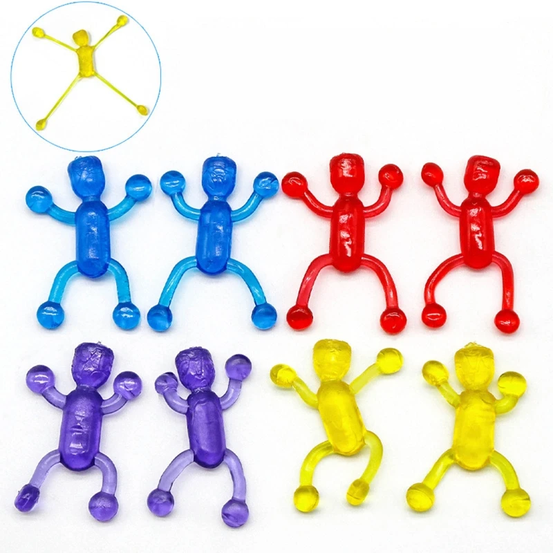 Sticky Little Man Spoof Toy Hand Stretchy Wall Toy Kids Indoor Throwing Prank Toy Anxiety Relief for Autism