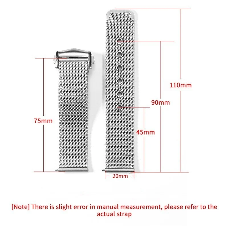 20mm Milanese Mesh Stainless Steel Watch Strap for Omega 007 Seamaster Diver 300 Men Metal Folding Buckle Watchband Accessories view 4